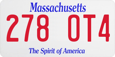 MA license plate 278OT4