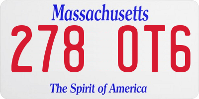 MA license plate 278OT6