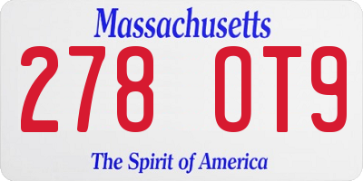 MA license plate 278OT9