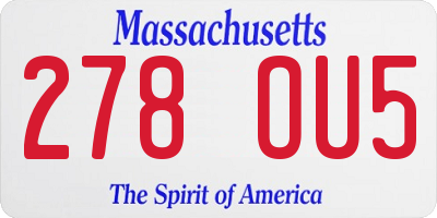 MA license plate 278OU5