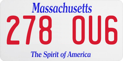 MA license plate 278OU6