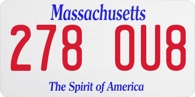 MA license plate 278OU8