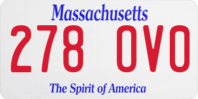 MA license plate 278OV0