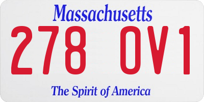 MA license plate 278OV1