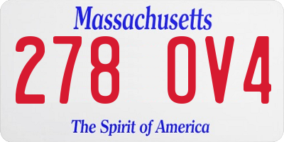 MA license plate 278OV4