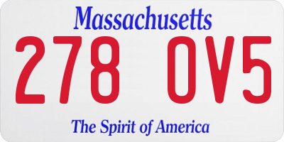 MA license plate 278OV5