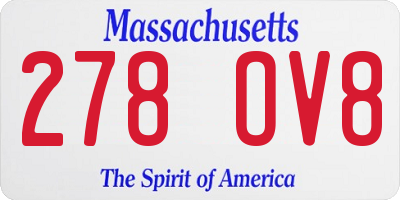 MA license plate 278OV8