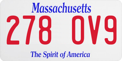 MA license plate 278OV9