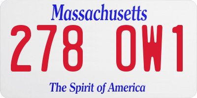 MA license plate 278OW1