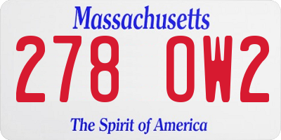 MA license plate 278OW2