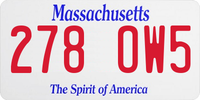 MA license plate 278OW5