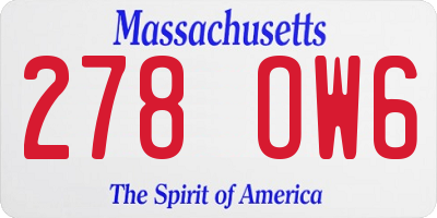 MA license plate 278OW6