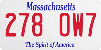MA license plate 278OW7