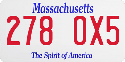 MA license plate 278OX5