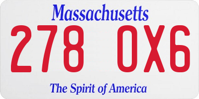 MA license plate 278OX6