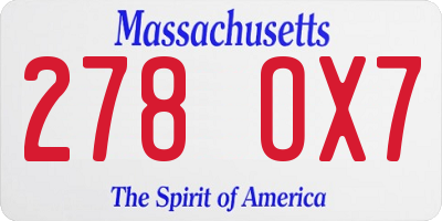 MA license plate 278OX7