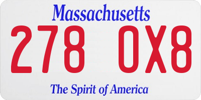 MA license plate 278OX8