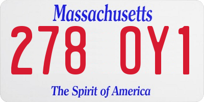 MA license plate 278OY1