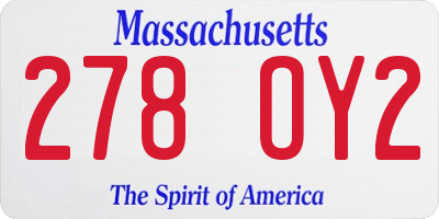 MA license plate 278OY2