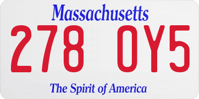MA license plate 278OY5