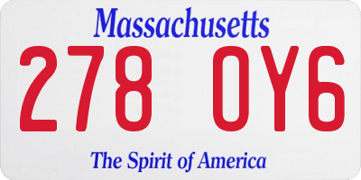 MA license plate 278OY6