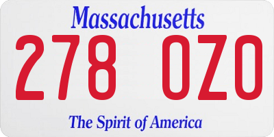 MA license plate 278OZ0