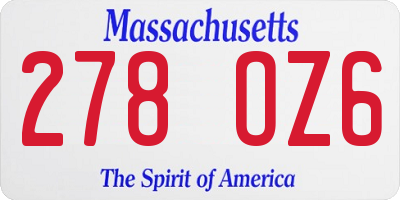 MA license plate 278OZ6