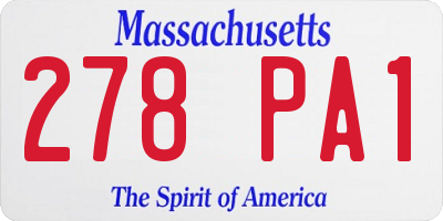 MA license plate 278PA1