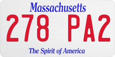 MA license plate 278PA2
