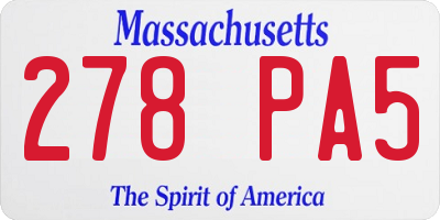 MA license plate 278PA5