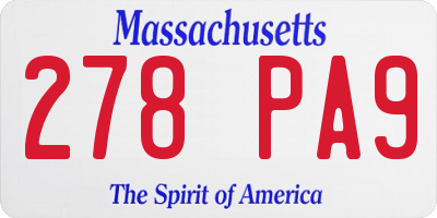 MA license plate 278PA9