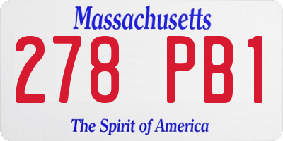 MA license plate 278PB1
