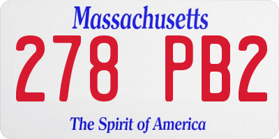 MA license plate 278PB2