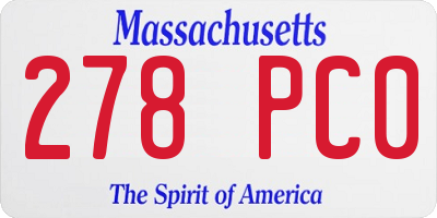 MA license plate 278PC0