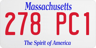 MA license plate 278PC1