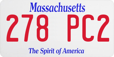 MA license plate 278PC2