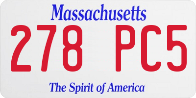 MA license plate 278PC5