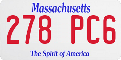 MA license plate 278PC6