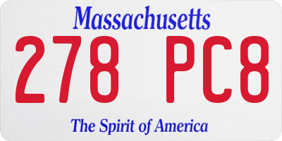 MA license plate 278PC8