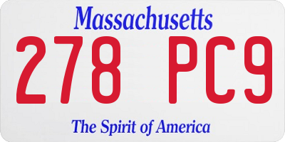 MA license plate 278PC9