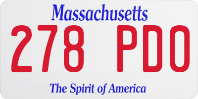 MA license plate 278PD0