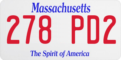 MA license plate 278PD2