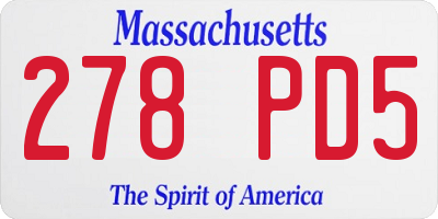 MA license plate 278PD5