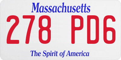 MA license plate 278PD6