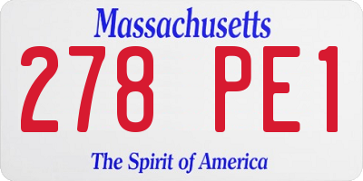 MA license plate 278PE1