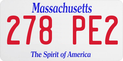 MA license plate 278PE2
