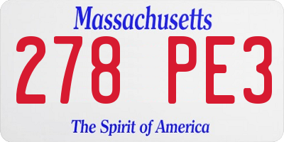 MA license plate 278PE3
