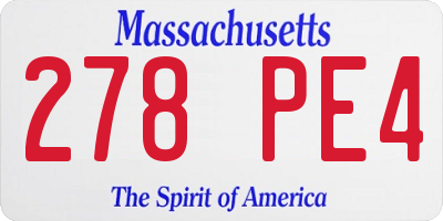 MA license plate 278PE4