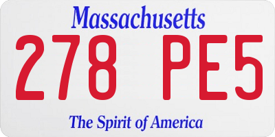 MA license plate 278PE5