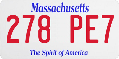 MA license plate 278PE7